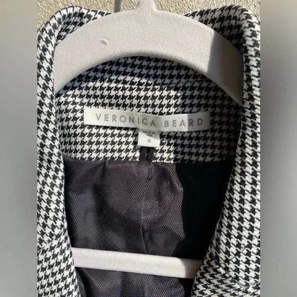 Veronica Beard Jacket Women’s 8 Houndstooth Cutaway Dickey Blazer - Picture 4 of 8